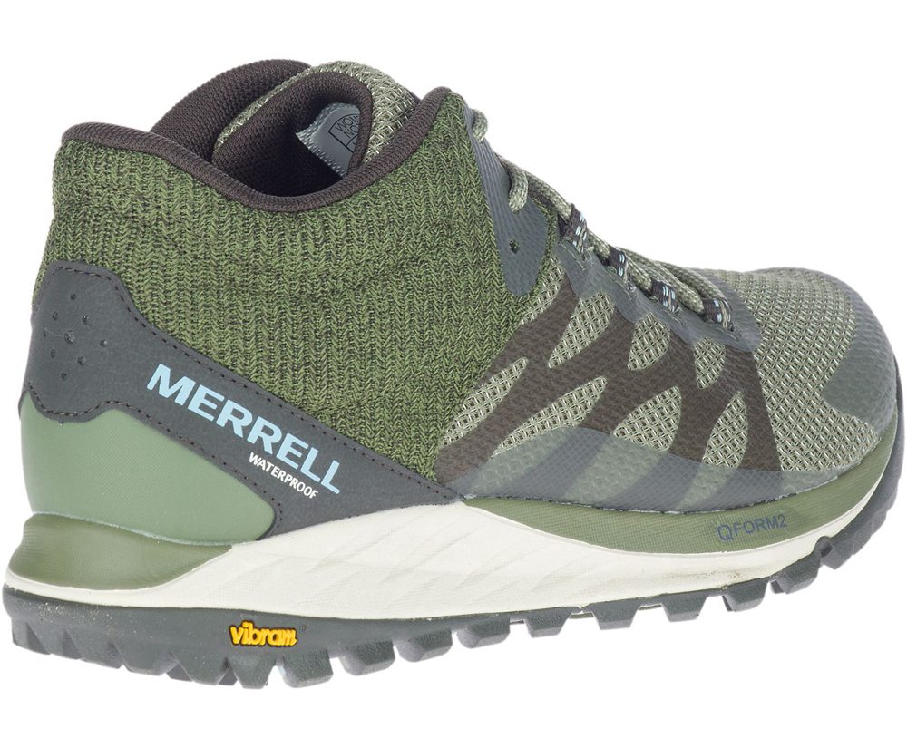 Buty Sportowe Merrell Damskie Oliwkowe - Antora 2 Mid Waterproof Wide Width - 215743-HDE